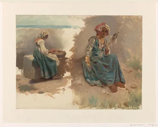 Two Sketches of Seated Women