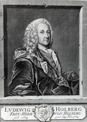 Ludvig Holberg, engraved by Johann Martin Bernigeroth, 1757