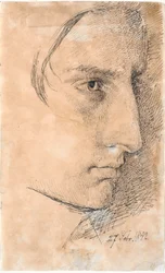 Head of a Serious Young Man, 3/4 Profile to the Right
