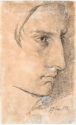 Head of a Serious Young Man, 3/4 Profile to the Right