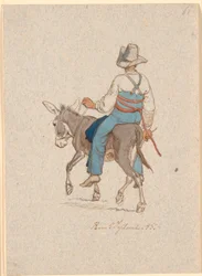 Donkey Rider Seen from Behind