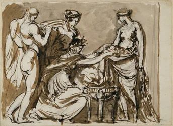 Flower Offering, Sketch for a Terracotta Relief