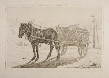 Horse Harnessed to a Beer Cart