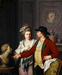 Samuel Nahl Shows His Bride a Bust of His Brother