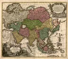 Recent Map of Asia, Showing the States and Empires of the Entire East along with the Eastern Indies
