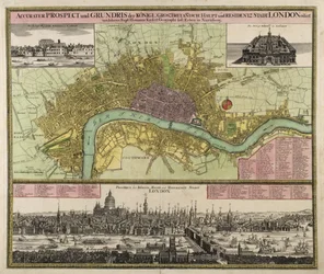 Map and Prospect of London, c.1710