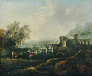Ideal Landscape with River and Bridge Ruin (The Morning)