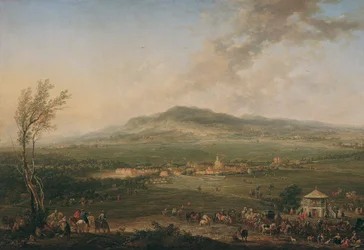 Laxenburg from the Lusthaus on the Hanawiese towards Mödling