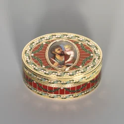 Snuff box, Dresden, c.1775-80, the miniature Geneva, c.1800