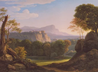 Italian Landscape with Castle on a Ridge