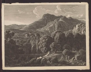Mountain Landscape with a City of Classical Architecture in the Background