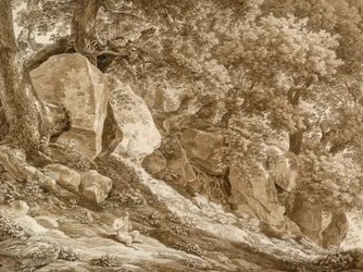 Rocky Landscape with Pan Playing His Flute (In the Park of the Villa Chigi, Ariccia)