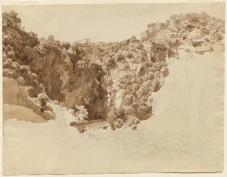 Tivoli and the Temple of the Sibyl above the Aniene Gorge