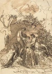 Young Girls at a Fountain