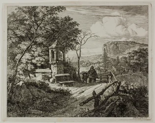 Wood Gatherer with a Boy, plate two from 