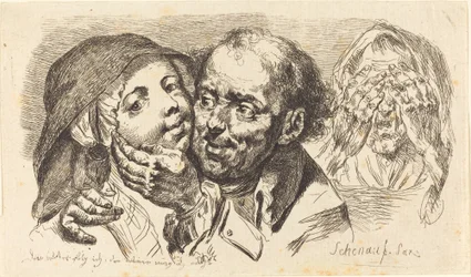 Young Woman Embraced by an Older Man