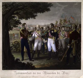 The meeting between Emperors Francis I of Austria, Alexander I of Russia and Frederick William III