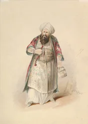 Costume Study for Osmin in the Abduction from the Seraglio by W.A. Mozart, ca. 1830-50