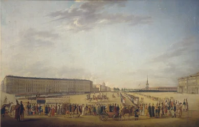 Changing of the Guard at the Palace Square in Saint Petersburg