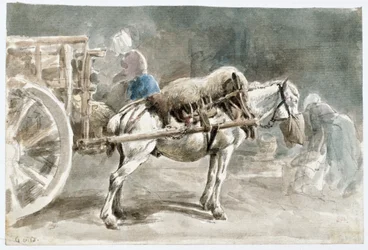 Cart Horse Eating Oats