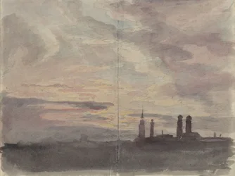 Munich: Evening Sky above the City Skyline