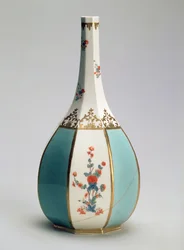 Flask, in the Shape of a Japanese Sake Bottle, for the Meissen Factory, c.1725