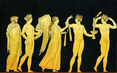 The Goddess Nike Awarding the Sash of Victory to Three Laurel Crowned Winners c.1796