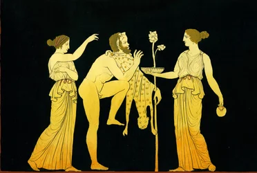 Two maenads offer wine to Dionysos, c.1796