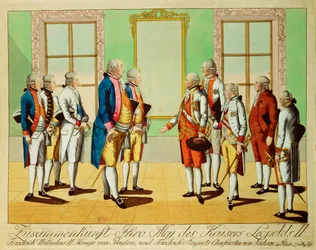 Meeting of Emperor Leopold II with King Friedrich-Wilhelm III of Prussia and Elector Friedrich August of Saxony