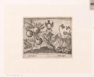 Series of Prints with Flowers and Animals in a Landscape