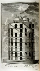 Plan of the Tower of Babel seen from the side
