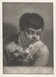 Portrait of Boy and Dog