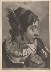 Portrait of a Woman Wearing a Feather