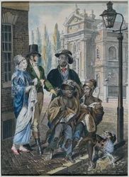 Worldly Folk Questioning Chimney Sweeps and Their Master Before Christ Church, Philadelphia