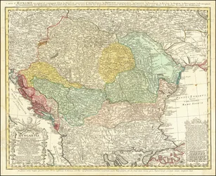 1744 Map of the Balkan Peninsula Centered on the Kingdom of Hungary by Johann Matthias Hase