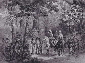 Meeting of the Indians with the European Explorers from 
