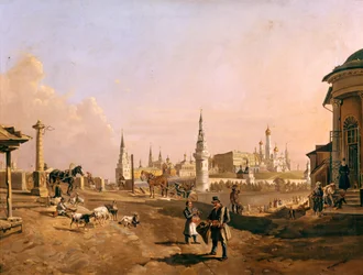 View of the Bolshoy Kamenny Bridge and the Kremlin from Zamoskvorechye, 1837