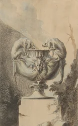 Design for a Garden Vase with Hunting Theme, ca. 1740