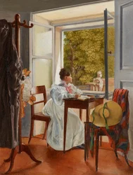 Marie Krafft at the Desk