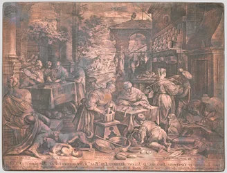 Copper plate for The Rich Man and Lazarus