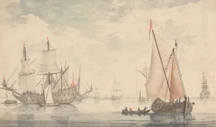 Castles, Ruins and Seascapes - Six Colored Engravings