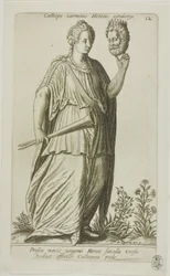 Calliope, Muse of Epic Poetry, plate 12 from Parnassus Biceps