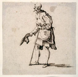 Country Man Standing and Doffing his Cap