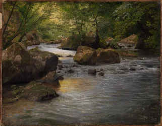 Mountain Stream with Seated Painter
