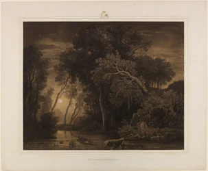 River Landscape with Rising Moon