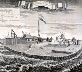 Dutch East India Company Wood or Saw Mill on the Island Two Miles from Batavia