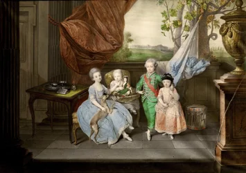 The children of Ferdinand of Parma: Louis, Carolina, Maria Antonia, and Carlotta, 1778