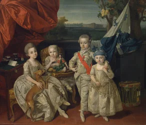 Prince Ludwig of Parma with His Three Eldest Siblings Caroline, Marie Antonie, and Charlotte