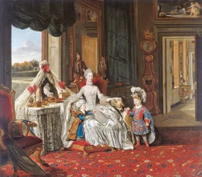 Queen Charlotte (1744-1818) with her Two Eldest Sons