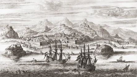 Dutch Ships in Front of Muscat, Oman in 17th Century